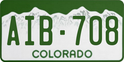 CO license plate AIB708