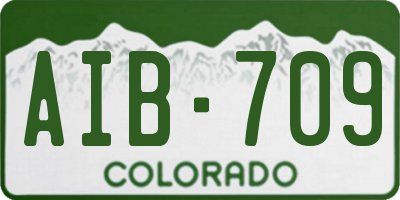 CO license plate AIB709