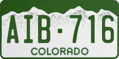 CO license plate AIB716