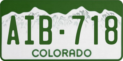 CO license plate AIB718