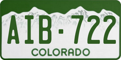 CO license plate AIB722