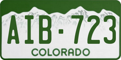 CO license plate AIB723