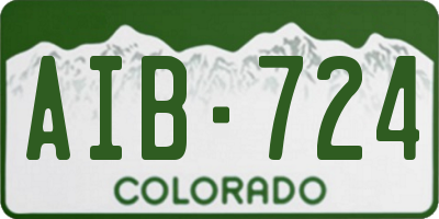CO license plate AIB724
