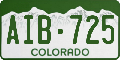 CO license plate AIB725