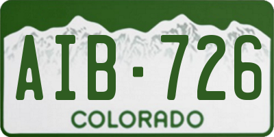 CO license plate AIB726