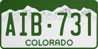 CO license plate AIB731