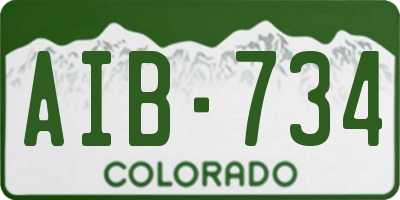 CO license plate AIB734