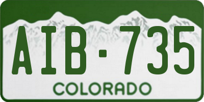 CO license plate AIB735