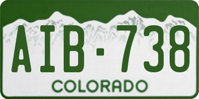 CO license plate AIB738