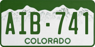 CO license plate AIB741