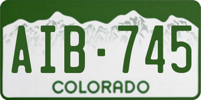 CO license plate AIB745