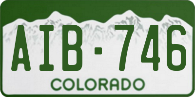 CO license plate AIB746