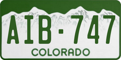 CO license plate AIB747