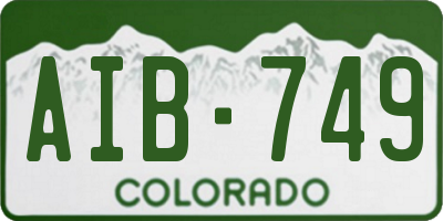 CO license plate AIB749