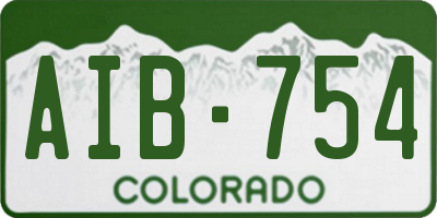 CO license plate AIB754