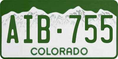CO license plate AIB755