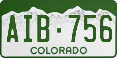 CO license plate AIB756