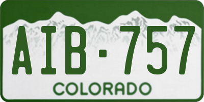 CO license plate AIB757