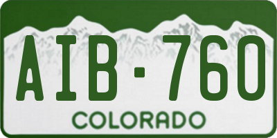 CO license plate AIB760