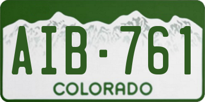 CO license plate AIB761
