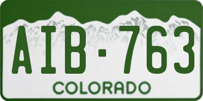 CO license plate AIB763
