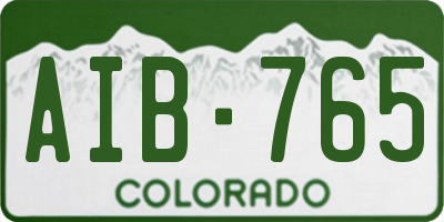 CO license plate AIB765