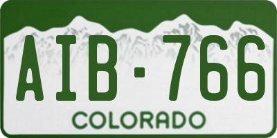 CO license plate AIB766