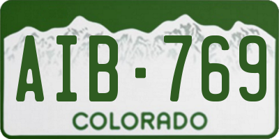 CO license plate AIB769