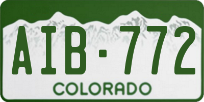 CO license plate AIB772