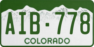 CO license plate AIB778