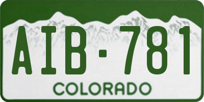 CO license plate AIB781