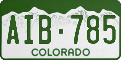 CO license plate AIB785