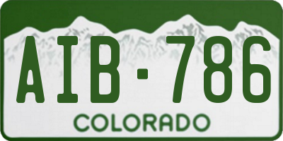 CO license plate AIB786