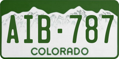 CO license plate AIB787