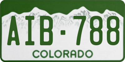 CO license plate AIB788