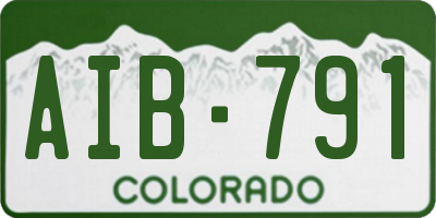 CO license plate AIB791