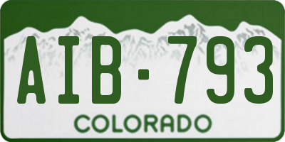 CO license plate AIB793