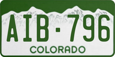 CO license plate AIB796