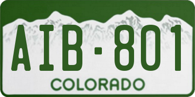 CO license plate AIB801