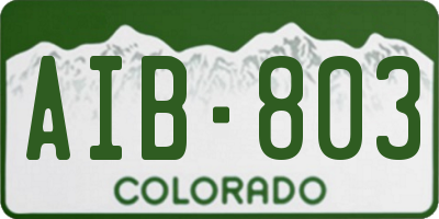 CO license plate AIB803