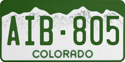 CO license plate AIB805