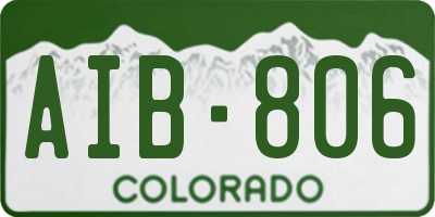 CO license plate AIB806