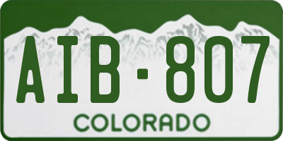 CO license plate AIB807