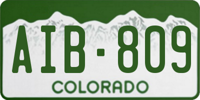 CO license plate AIB809