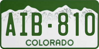 CO license plate AIB810