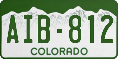 CO license plate AIB812