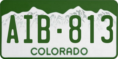 CO license plate AIB813
