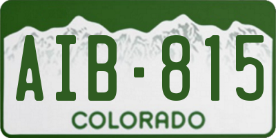 CO license plate AIB815