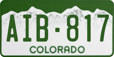 CO license plate AIB817
