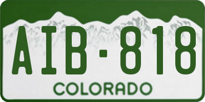 CO license plate AIB818